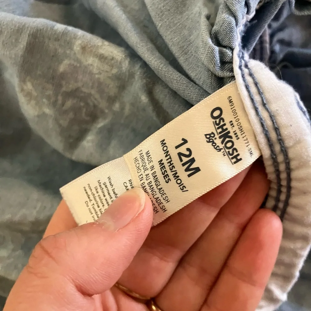Oshkosh Flora Denim Overall Dress 12 months